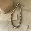 Collar Redondo con Perlas y Cuentas de Moda Francesa Cadena para Clavícula Estilo Palacio Retro Collar de Lujo Ligero de Alta Gama para Mujer