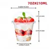 Envío de fábrica 150ml taza cuadrada de gelatina taza de postre para pudín taza para tiramisú taza desechable de plástico para mousse