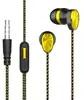 Auriculares deportivos intraaurales con micrófono con cable de 3,5 mm y subwoofer para juegos.