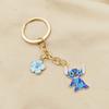 Llavero de Caricatura Transfronterizo Flor de Cerezo Azul Colgante de Stitch Flor Pequeña DIY Colgante para Bolsa de Llaves Accesorios