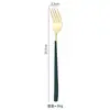 Acero Inoxidable 304 Estilo Coreano Cuchara de Mango Largo Red de Cuchara Roja Cuchara de Comedor Doméstica para Niños Tenedor Cuchara para Postre Occidental