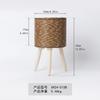 Soporte para Flores de Ratán Sintético de Interior Soporte Triangular Maceta de Escritorio Contenedor Creativo para Almacenamiento de Suculentas Maceta de Paja para Oficina
