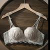 K07 Desejo Puro Lingerie de Renda Feminina Seios Pequenos Reunião Xadrez Respirável Bojo Não Vazio Sutiã Conjunto Vermelho Ano do Zodíaco