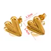 Aretes de acero inoxidable con forma de corazón puntiagudo, aretes con forma de corazón estilo ins europeo y americano, componentes de accesorios hechos a mano para aretes DIY