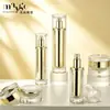 Botellas cosméticas de alta gama en stock, botellas vacías para juegos de loción y crema, materiales de embalaje para cuidado de la piel con esencia hidratante para salones de belleza