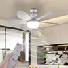 Lámpara de Techo con Ventilador LED de Nuevo Producto Transfronterizo 52cm Ventilador de Seis Aspas Desmontables Control Remoto Tres Velocidades de Viento Luz de Techo E27