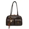 Bolso de Axila con Textura Retro, Bolso Boston tipo Almohada, Versátil para el Viaje Diario Estilo Europeo y Americano Bolso de Gran Capacidad, Modelo Nuevo