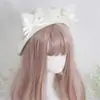 Boina Japonesa Lolita con Lazo y Orejas de Gato, Sombrero Lindo Dulce de Capullo, Otoño Invierno