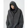 Suéter com Capuz de Comprimento Médio Masculino Outono e Inverno Jaqueta Cardigan Suéter Preguiçoso Solto Comércio Exterior Atacado Transfronteiriço