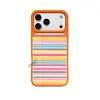 O Macaron Mais Vendido da América do Norte com Listras Coloridas Capa de Celular Amigável à Pele para iPhone 17 Capa de Silicone Líquido para Apple 18Pro