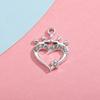 Pingente Coroa em Forma de Coração Acessório Simples de Joalheria de Liga Cravejado com Diamantes Acessório para Pulseira DIY Material para Pulseira de Roupa