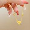 Pulsera de orquídea campana dorada Sha, collar de orquídea campana chapado en latón dorado, colgante de campana lindo, borla, collar exquisito para mujer