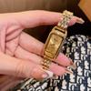 Reloj Dinimi con correa de acero y temperamento a la moda, reloj de cuarzo para uso diario y ocio, reloj sencillo de dos pines para mujer.