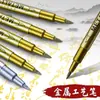Plumas Metálicas de Alto Brillo en Dorado y Plateado, Impermeables, Plumas de Pintura de Punta Suave de Alta Calidad para Firmar, Tarjetas de Felicitación y Dibujo