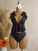 2027 Comercio Exterior Europeo y Americano Transfronterizo Nuevo Estilo Traje de Baño de Dos Piezas para Mujer Sexy Adelgazante que Oculta el Vientre Moldeador de Cuerpo con Espalda Descubierta y Cordones