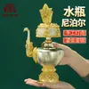 Adornos de Olla Pemba Hechos a Mano en Nepal Cobre Dorado Plata Tallado Purificador de Agua Adornos de Olla Pemba para el Hogar en Interiores