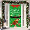 Cortina de Puerta Navideña del Grinch de Venta Caliente Transfronteriza Tela Decorativa Paño para Escena de Fiesta de Ventana de Gabinete de Entrada de Venta Caliente Transfronteriza Multipatrón
