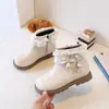 Botas para Niña 2026 Otoño/Invierno Más Terciopelo Encaje con Lazo Infantil Botines Cortos Botas de Cuero de Princesa Niñas Forro Sencillo Botas Martin