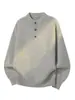 Suéter Estilo Old Money Cuello Henry para Hombre Primavera y Otoño Holgado Moderno Tejido de Punto Pesado Marca de Tendencia Chaqueta Juvenil de Gama Alta