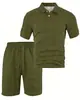 Conjunto de Camisa Polo Casual Deportiva Fina de Manga Corta para Hombre de Verano, Tejido Jacquard Europeo y Americano, Transpirable para Verano