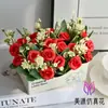Flores Artificiales, Bonsái de Rosas Pequeñas Estilo Pastoral, Flores Artificiales Suministradas Directamente por Fabricantes, Adornos Creativos para Decoración del Hogar, Plantas Artificiales en Maceta