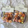 Mini Ímãs de Comida Magnéticos, Ímãs Realistas de Pão Europeu para Geladeira, Adesivos de Recados de Confeitaria, Ímãs de Tarte de Ovo, Decorações de Cartão de Comida