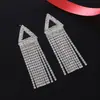 Pendientes geométricos largos de borla con diamantes de imitación nuevos europeos y americanos pendientes vintage pendientes de temperamento de moda al por mayor E678
