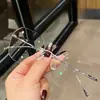 2026 Nova Armação de Óculos para Miopia Sem Aro de Metal Ultraleve, Design Puro Desejo, Armação Quadrada Masculina, Lente Plana Anti-luz Azul, Preto
