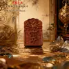 Yiming Xianyuan Madera de Azufaifo Etiqueta Colgante Tallado Doble Cara Joyería Suministros Taoístas Colgante Portátil Marca de Incienso Talla en Madera Estilo Lagerstroemia