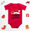 Mi primer mono navideño rojo para bebé, de algodón, de manga corta, para hombre y mujer.