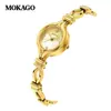 Reloj Femenino Popular Transfronterizo Moka, Esfera de Nácar de Lujo Ligero, Reloj de Cuarzo Compacto, Reloj de Pulsera Redondo Simple Impermeable para Mujer