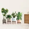 BR0058H foto de planta planta verde en maceta cactus pegatinas de pared autoadhesivas sala de estar dormitorio pared de fondo pegatinas decorativas