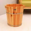 Balde para Banho de Pés de 40cm de Altura, Balde de Banho de Pés de Madeira, Balde de Banho de Pés de Madeira Maciça, Balde de Banho de Pés Doméstico com Tampa e Aprofundamento