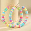 Pendientes bohemios de playa en forma de C, de cerámica suave y de color para mujer, ideales para fotografías callejeras en Internet.