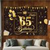 Amazon Nueva Tela de Bandera Tema Negro Dorado Decoración de Cumpleaños Banner Feliz Cumpleaños Fondo de Fotografía Tela de Bandera