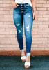 Direto da fábrica 2022 outono novo jeans de perna rasgada calças femininas lavadas com seios lápis calças casuais femininas