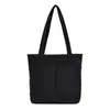 Nueva Bolsa de Tela de Algodón Versátil Casual Ligera Color Sólido Bolsa de Tela Bolsa Tote para el Trabajo y el Viaje Bolsillo para Llevar en la Mano o Debajo del Brazo para el Viaje