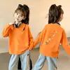 Moda Infantil Nova e Elegante para Meninas, Camiseta de Algodão de Manga Longa para Outono e Primavera de 2026, Roupas de Outono para Crianças de Tamanho Médio e Grande