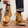 Botines amarillos transfronterizos, nueva colección otoño/invierno 2026, estilo casual versátil, forrados de felpa para abrigar, antideslizantes, botas de montaña para exteriores, modernos