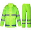 Conjunto de Capa de Chuva com Calça Reflectiva 150D para Ombro Calça de Chuva Separada Espessada Proteção para o Corpo Inteiro Prevenção de Tempestades Trabalho de Trânsito Trabalhadores de Saneamento