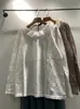 Nueva ropa de otoño e invierno para mujer, suéter de algodón de manga larga estilo chica Mori con ribete de encaje y cuello de muñeca, camiseta básica para mujer