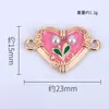 Nuevos Accesorios DIY de Lujo Accesible Elegantes Creativos de Venta Caliente Flor Perla Corazón Doble Colgante Material Aleación de Metal con Goteo de Aceite Lote