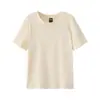 Camiseta de Manga Curta Estilo Retrô Americano 230g com Ombros Normais e Caimento Amplo, Cropped Slim-Fit de Verão para Mulheres, Atacado