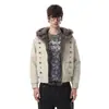 Jaqueta de couro com capuz de pele sintética de vison espessa Zuoshandiao, roupas masculinas de inverno, quente e resistente ao frio, design de abotoamento duplo, couro PU