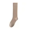 Calcetines de Algodón 98% para Niñas, Extra Largos 28cm, Hasta la Rodilla, de una Sola Capa, Gruesos, Color Sólido, Tubo Largo, Abertura Amplia, No Aprietan los Pies