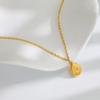 Retro Francés tridimensional gota de agua gema estrella de ocho puntas colgante collar cadena clavícula acero titanio chapado en oro retención de color collar transfronterizo