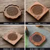 Posavasos Posavasos de Madera con Patrón de Ola, Base Aislante para Taza Maestra, Accesorios para Ceremonia del Té, Posavasos de Arcilla Púrpura, Mantel Individual, Bandeja de Té