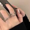 Anillo Abierto de Estrella con Cara Sonriente de Viento Frío para Mujer, Moda Personalizada Ajustable para Dieta, Diseño Nicho, Anillo Combinable