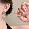 Pendientes de aro liso exagerados europeos y americanos de aguja de plata S925 para mujer, pendientes de alta gama que adelgazan el rostro redondo, pendientes de moda con personalidad que combinan con todo