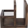 Estante de almacenamiento de mesa carbonizado de pino nuevo transfronterizo, Estante de almacenamiento de pañuelos para Hotel restaurante Hogar Malla de hierro retro